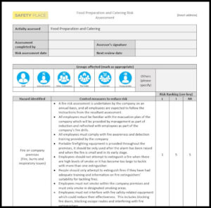 Catering Risk Assessment Template