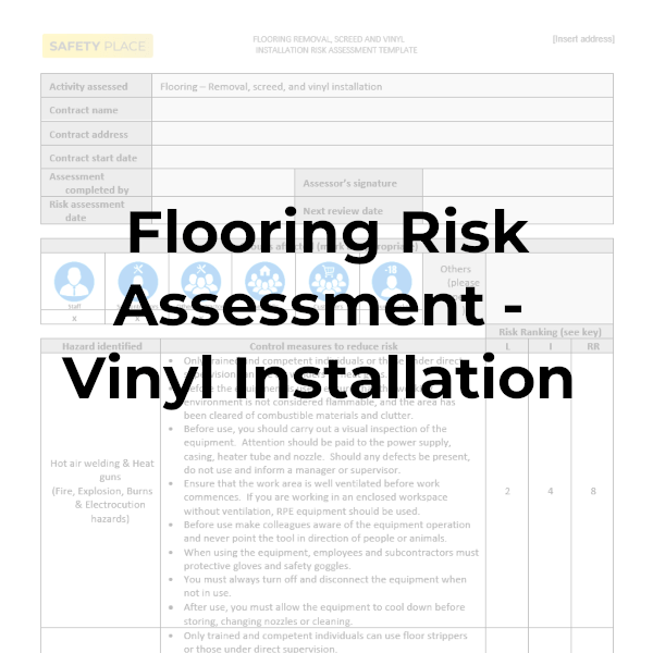 Flooring Method Statement Vinyl Install And Screed Safety Place 8089