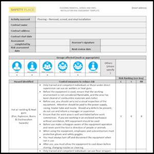 Flooring Risk Assessment Template