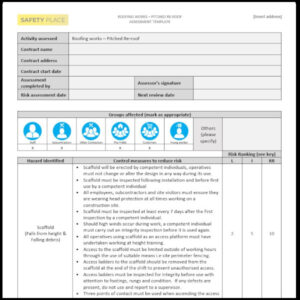 Roofing Risk Assessment Template