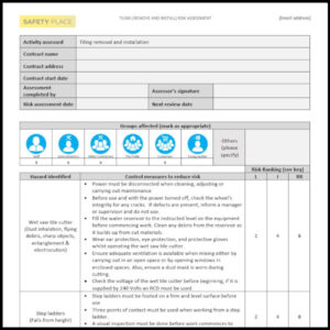 Tiling Risk Assessment Template