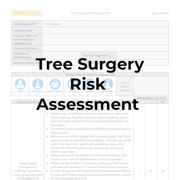 Tree Surgery Risk Assessment Safety Place