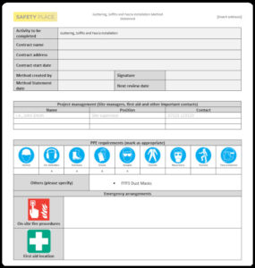 Guttering, Soffit and Fascia Installation Method Statement Template