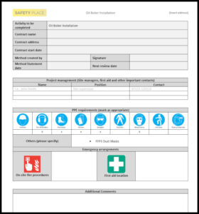 Oil Boiler Installation Method Statement 