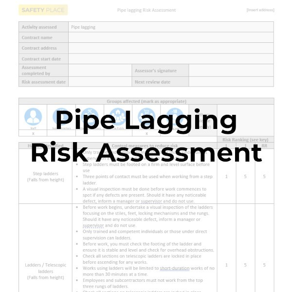 Pipe Lagging Risk Assessment Safety Place
