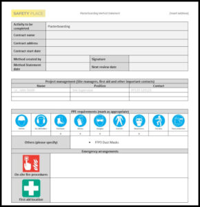 Plasterboarding Method Statement Template