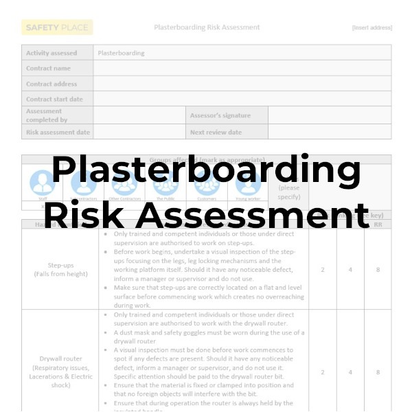 Plasterboarding Risk Assessment Safety Place