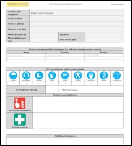 Timber Stud Partitioning Method Statement Template