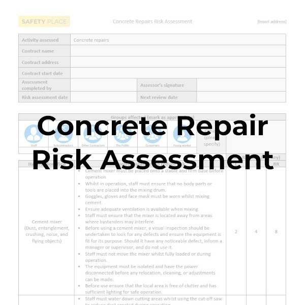 Concrete Repair Risk Assessment Safety Place