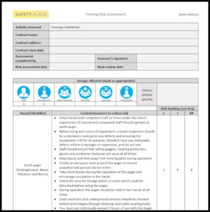 A Fencing Risk Assessment Template