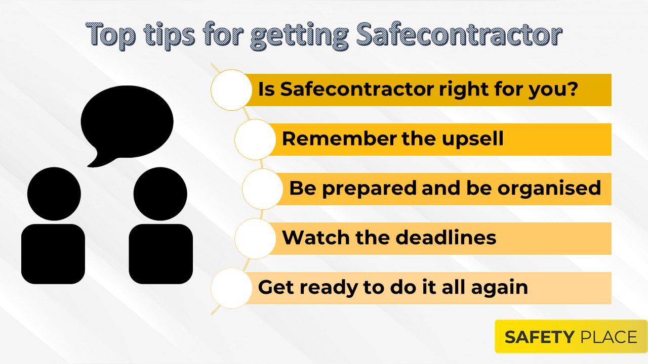 Getting Safecontractor top tips