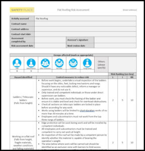 Flat Roofing Risk Assessment Template