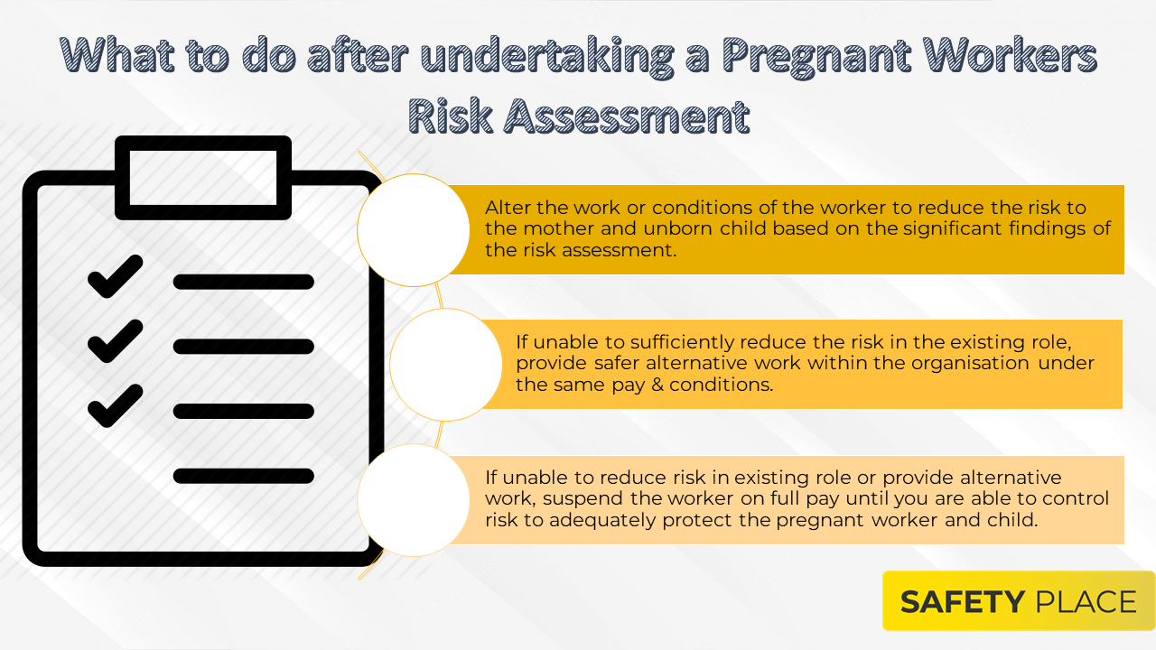 What to do after undertaking a Pregnant Workers Risk Assessment
