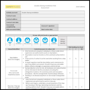 Double Glazing Installation Risk Assessment Template