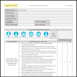 An image of our Kitchen Fitting Risk Assessment Template