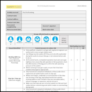 An image of our First Fix Plumbing Risk Assessment Template