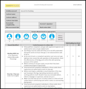 An image of our Second Fix Plumbing Risk Assessment Template