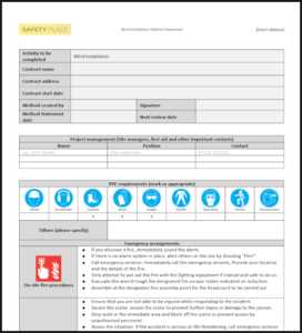 A copy of our Blind Installation Method Statement Template