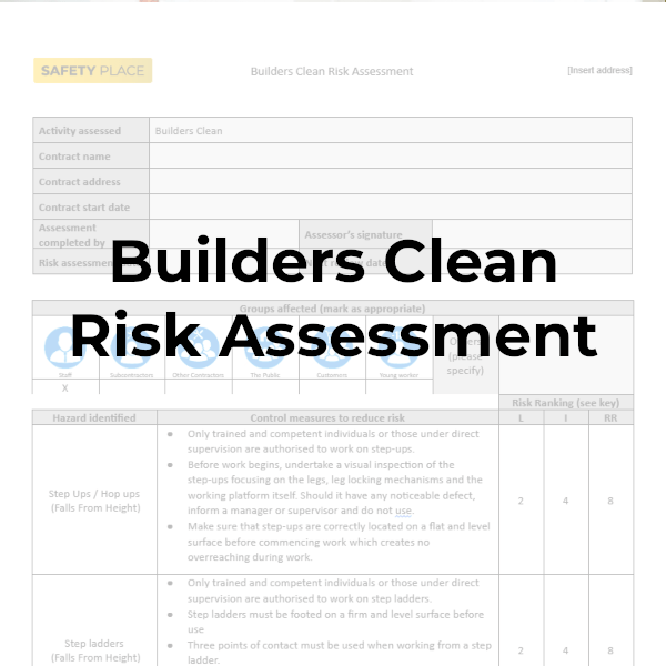 Builders Clean Risk Assessment - Safety Place