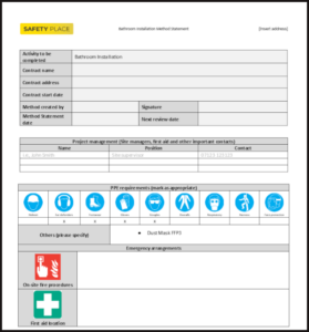 A sample of our bathroom installation method statement template
