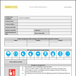 A Fire Alarm Installation Method Statement Template