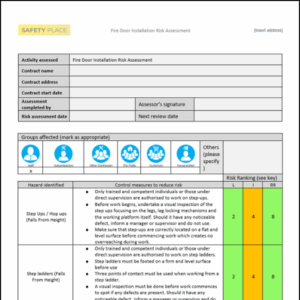 An image of a fire door installation risk assessment